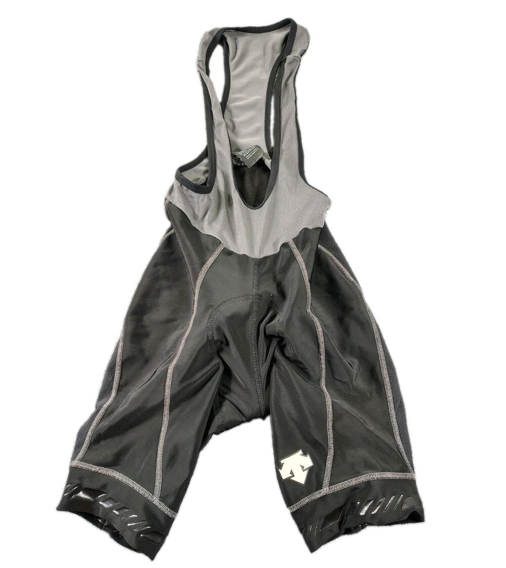 Descente Padded Cycling Bib Shorts Men's M Black Stretch Biking Racing 7" GUC